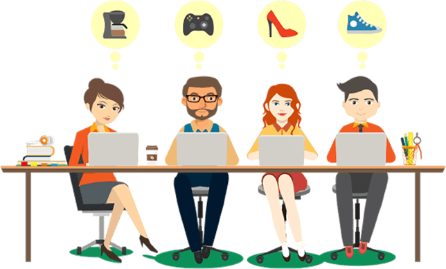 Employees use labtops